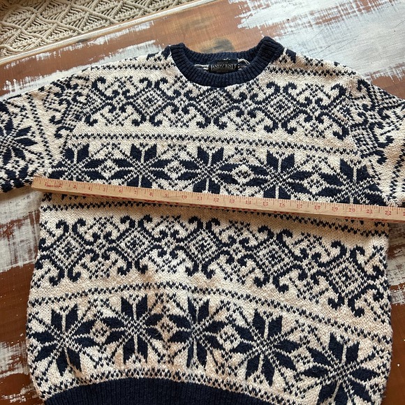 Men’s Vintage L.L. Bean Cozy Chunky Snowflake Sweater Size Large - Picture 8 of 12